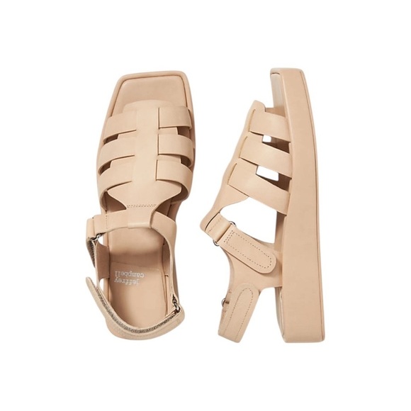 Jeffrey Campbell Shoes - JEFFREY CAMPBELL Anthropologie Leather Poisson Fisherman Sandals Beige Size 9.5
